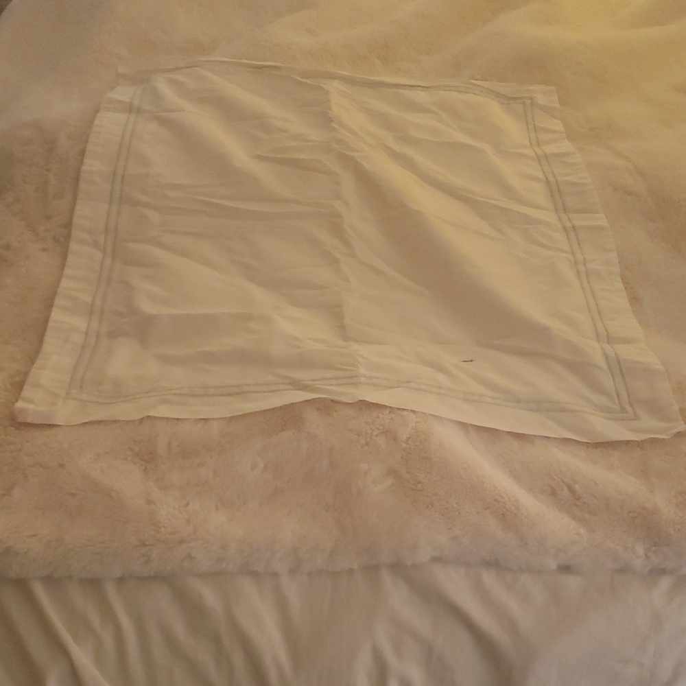 Classic White Decorative Pillow Sham with Double-Needle Border